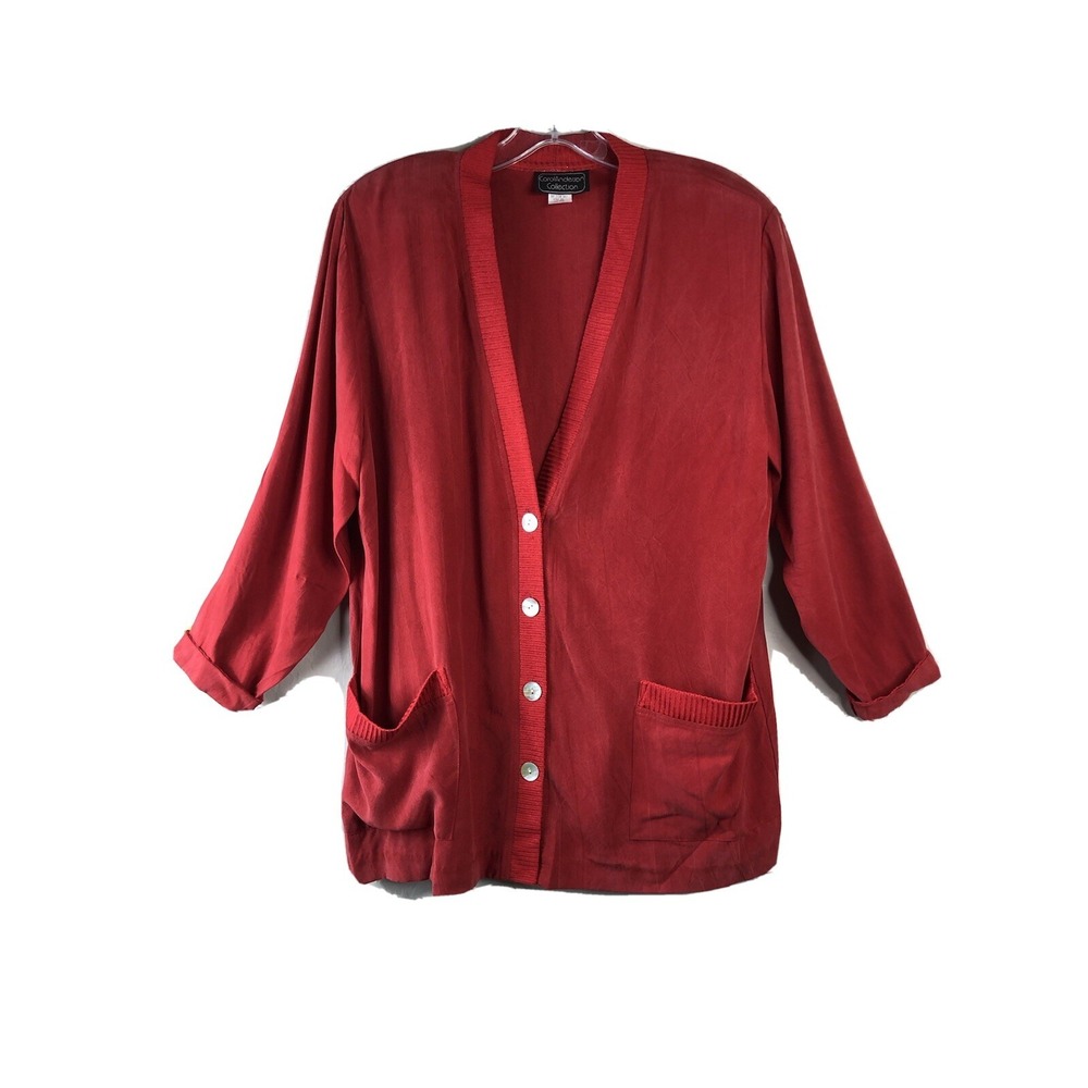 Vintage CAROL ANDERSON COLLECTION Womens Large‎ Red Cardigan